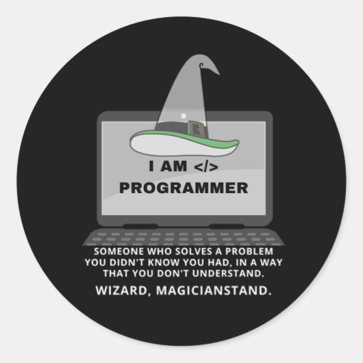 Programmer Funny Definition Ronde Sticker (Voorkant)