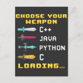 Programmer Geek Java C Python Computer IT Nerd Briefkaart (Voorkant)