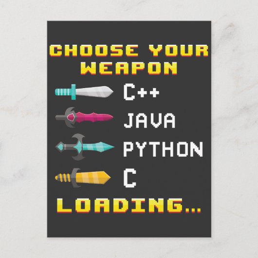 Programmer Geek Java C Python Computer IT Nerd Briefkaart (Voorkant)