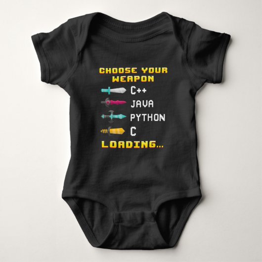 Programmer Geek Java C Python Computer IT Nerd Romper (Voorkant)