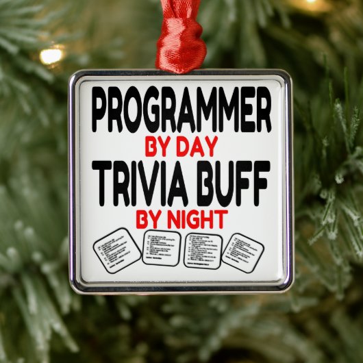 Programmer houdt van het spelen Trivia Metalen Ornament (Boom)