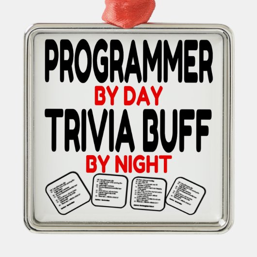 Programmer houdt van het spelen Trivia Metalen Ornament (Voorkant)