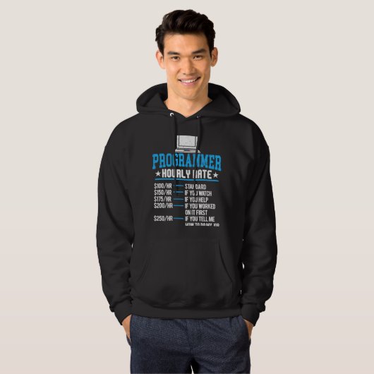 Programmer Hourly betaal Computer Expert Codering Hoodie (Voorkant volledig)