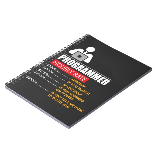 Programmer Hourly Rate - Funny Labor Rates Notitieboek (Linkerzijde)