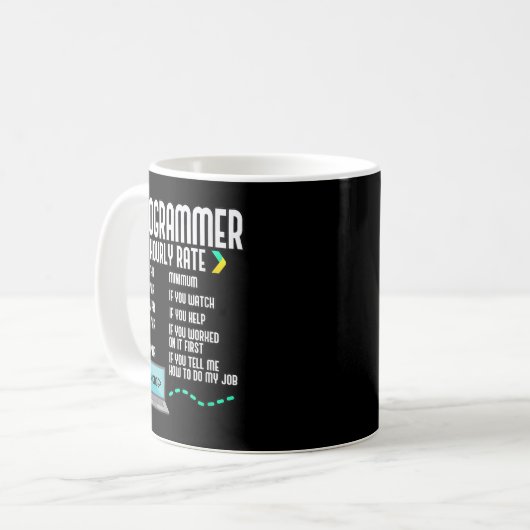 Programmer Hourly Rate Software Development Coder Koffiemok (Voorkant links)