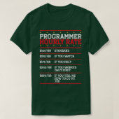 Programmer Hourly Rate Support Coder Labour IT T-shirt (Design voorkant)