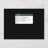 Programmer HTML Computer Coder Coding Programming  Briefkaart (Voorkant)