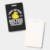 Programmer maakt software gratis badge (Voor- en achterkant)