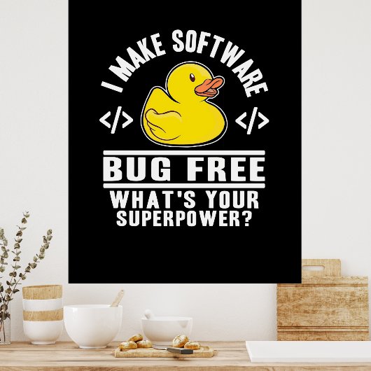 Programmer maakt software gratis poster (Keuken)