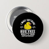 Programmer maakt software gratis ronde button 7,6 cm (Voorkant /achterkant)