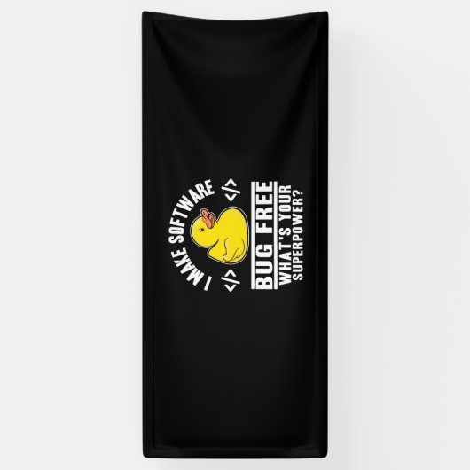 Programmer maakt software gratis spandoek (Verticaal)