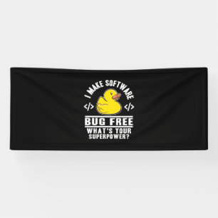 Programmer maakt software gratis spandoek
