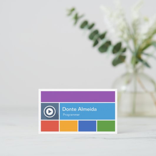 Programmer - Modern flat metro stijl Visitekaartje (Staand voorkant)
