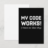Programmer My Code Works RSVP Kaartje (Voorkant / Achterkant)
