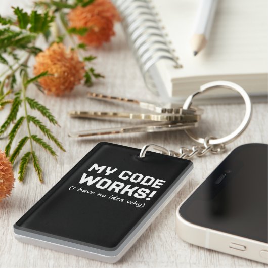 Programmer My Code Works Sleutelhanger (Voorkant Rechts)