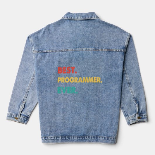 Programmer Retro Best Programmer ooit Denim Jacket (Achterkant)