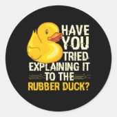Programmer Rubber Debugging Ronde Sticker (Voorkant)