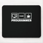 Programmer schrijft code en Drink koffie Muismat (Voorkant)