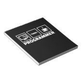 Programmer schrijft code en Drink koffie Notitieblok (Schuin)