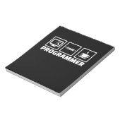 Programmer schrijft code en Drink koffie Notitieblok (Linkerzijde)