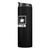 Programmer schrijft code en Drink koffie Thermosbeker (Geroteerd rechts)