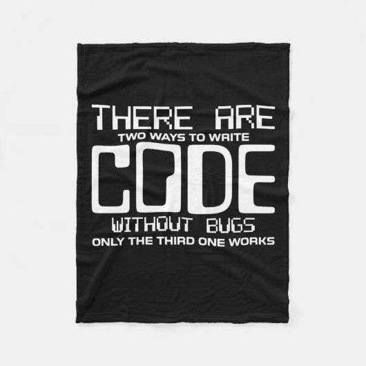 Programmer schrijft Code zonder bugs Fleece Deken (Voorkant)