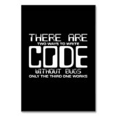 Programmer schrijft Code zonder bugs Kaart (Voorkant)