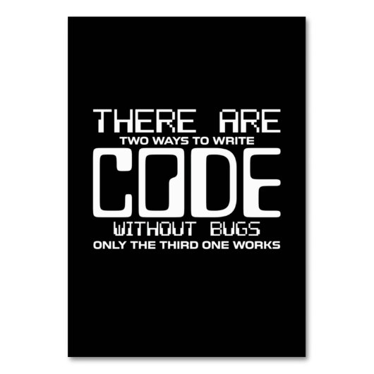 Programmer schrijft Code zonder bugs Kaart (Voorkant)