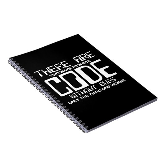 Programmer schrijft Code zonder bugs Notitieboek (Rechterzijde)