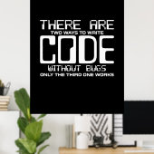 Programmer schrijft Code zonder bugs Poster (Thuiskantoor)