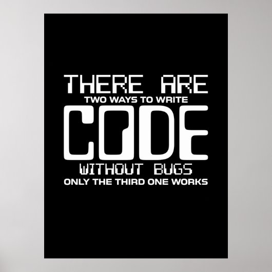 Programmer schrijft Code zonder bugs Poster (Voorkant)