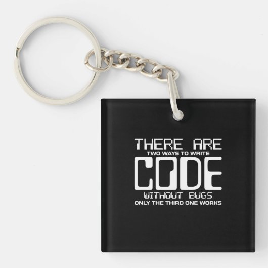 Programmer schrijft Code zonder bugs Sleutelhanger (Voorkant)