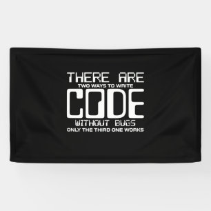 Programmer schrijft Code zonder bugs Spandoek