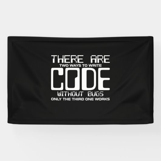 Programmer schrijft Code zonder bugs Spandoek (Horizontaal)