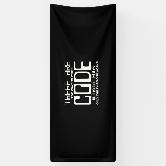 Programmer schrijft Code zonder bugs Spandoek (Verticaal)