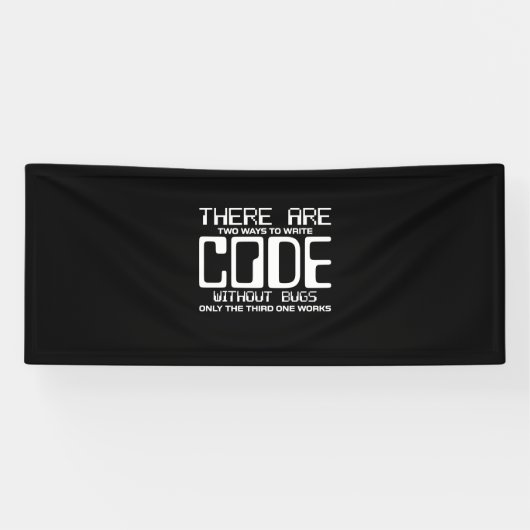 Programmer schrijft Code zonder bugs Spandoek (Horizontaal)
