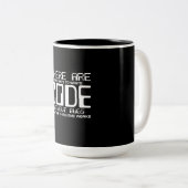 Programmer schrijft Code zonder bugs Tweekleurige Koffiemok (Voorkant rechts)