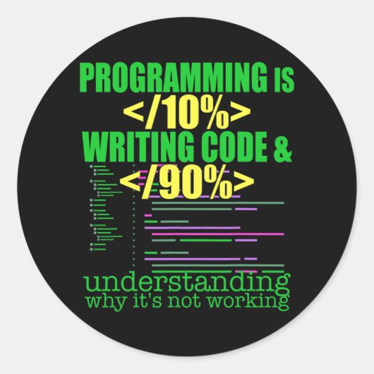 Programmer Software Developer Computer Engineer Ronde Sticker (Voorkant)