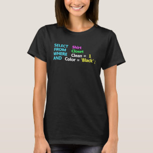 Programmer SQL Quest Geek Database Codering T-shirt