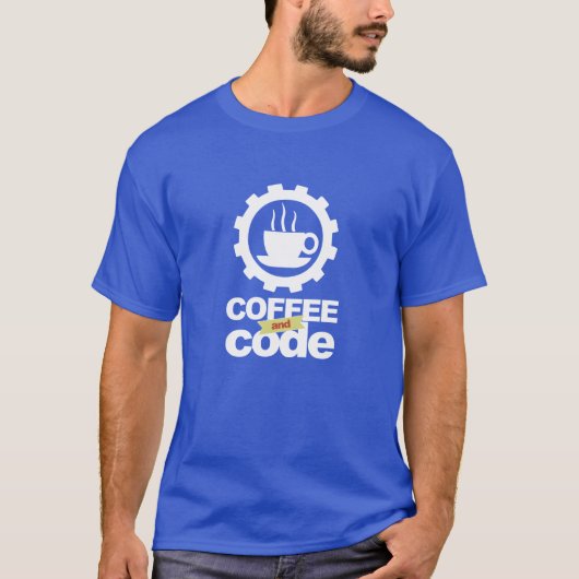 programmer t-shirt:koffie en code t-shirt (Voorkant)