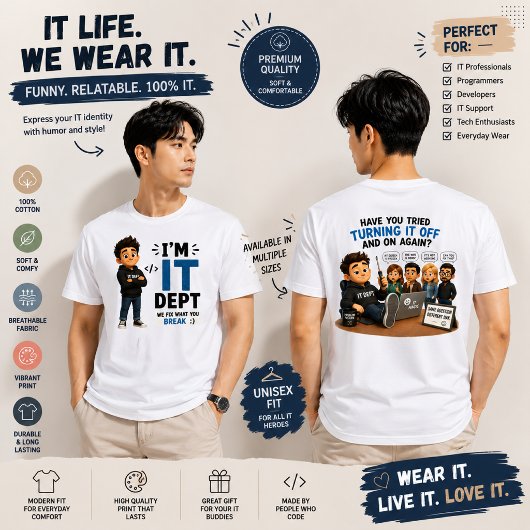 Programmer & Tech Support Grafisch T-shirt