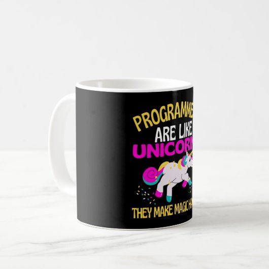 Programmer Unicorn , Magical Unicorn Programmers Koffiemok (Voorkant links)