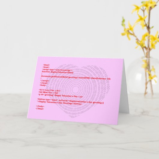 Programmer Valentijnsdag Kaart (Gele Bloem)