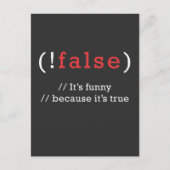 Programmer!Valse True Code Programming Codering Briefkaart (Voorkant)