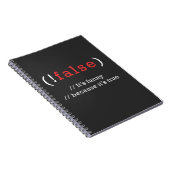 Programmer!Valse True Code Programming Codering Notitieboek (Rechterzijde)