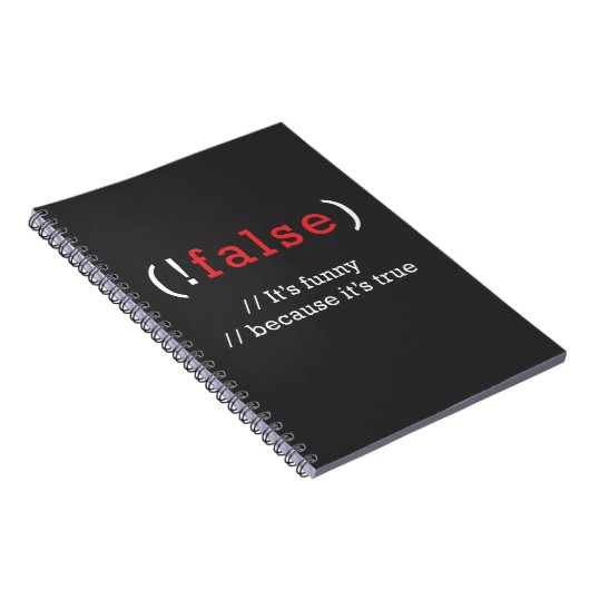 Programmer!Valse True Code Programming Codering Notitieboek (Rechterzijde)