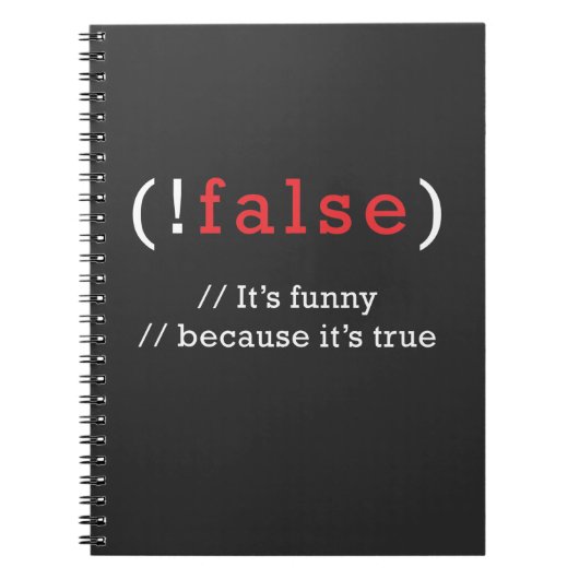 Programmer!Valse True Code Programming Codering Notitieboek (Voorkant)