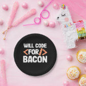 Programmer zal code voor Bacon Papieren Bordje (Feest)