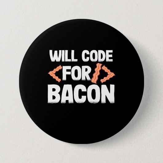 Programmer zal code voor Bacon Ronde Button 7,6 Cm (Voorkant)