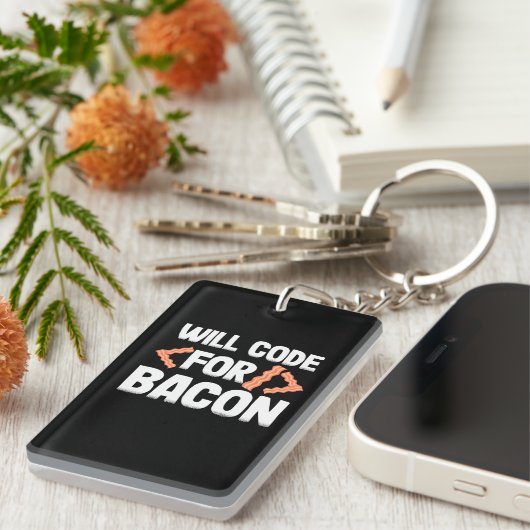 Programmer zal code voor Bacon Sleutelhanger (Voorkant Rechts)